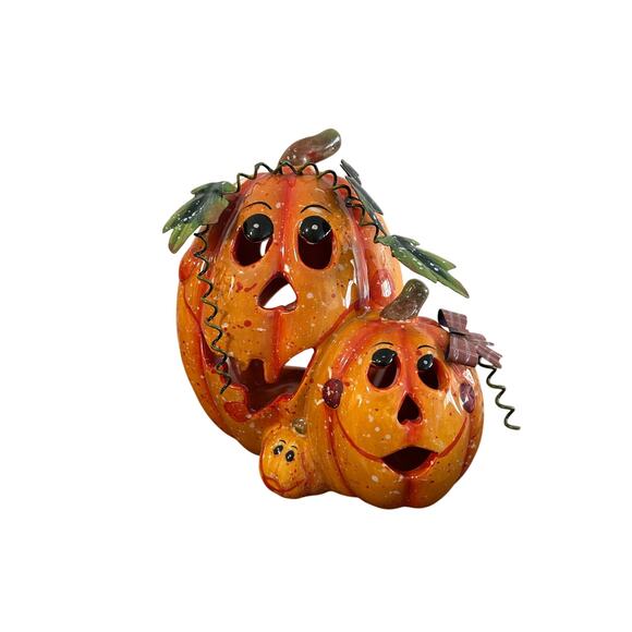 Halloween Pumpkin Tea Light Holder - Picture 1 of 3